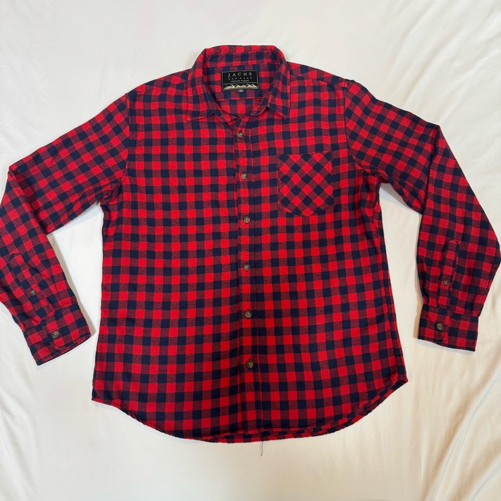 Jachs NY Red & Black Buffalo Check Recycled Flannel Shirt - Medium